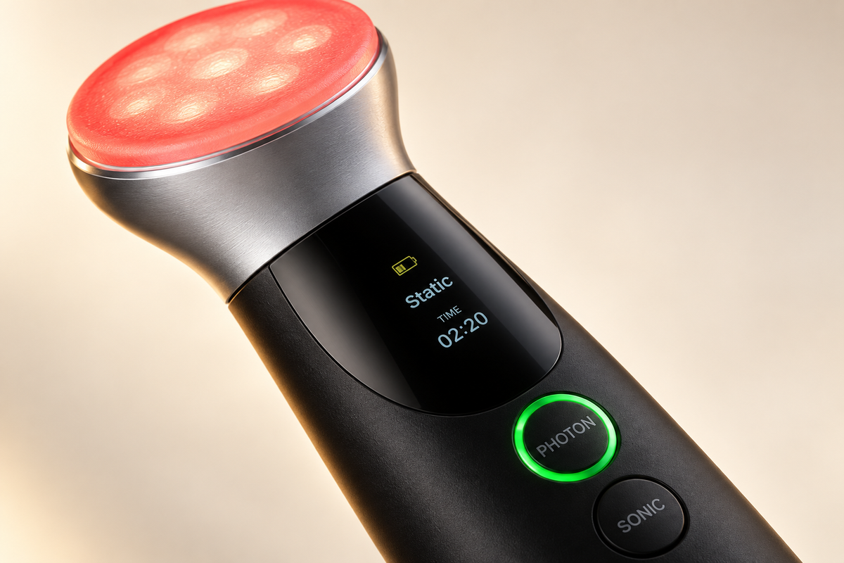 Close view of the Vitera Wave treatment head and controls